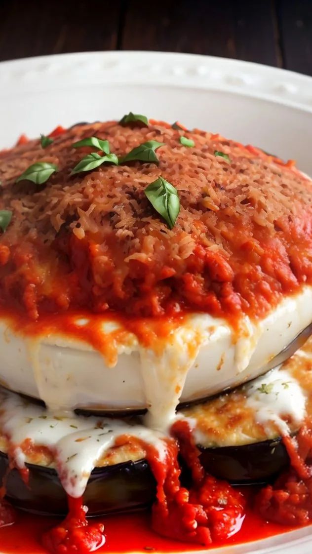 Baked Eggplant Parmesan Process Step 1b A peeled eggplant sits on a wooden cutting board, with the stem end cut off.