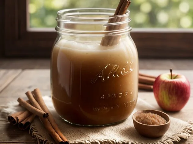 Healthy Homemade Applesauce Process Step 2 Chunky applesauce mixture in a stainless steel pot after cooking for 20-30 minutes.