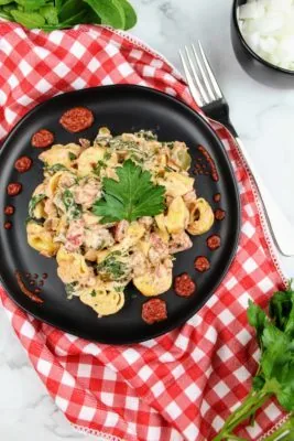 Creamy Tortellini with Sausage and Spinach
