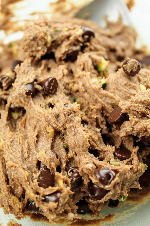 Vegan Chocolate Zucchini Cookies Process Step 3 Cookie dough after adding in the chocolate chips.