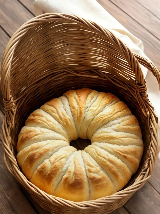 Kneaded dough sits on a flour covered wooden cutting board.